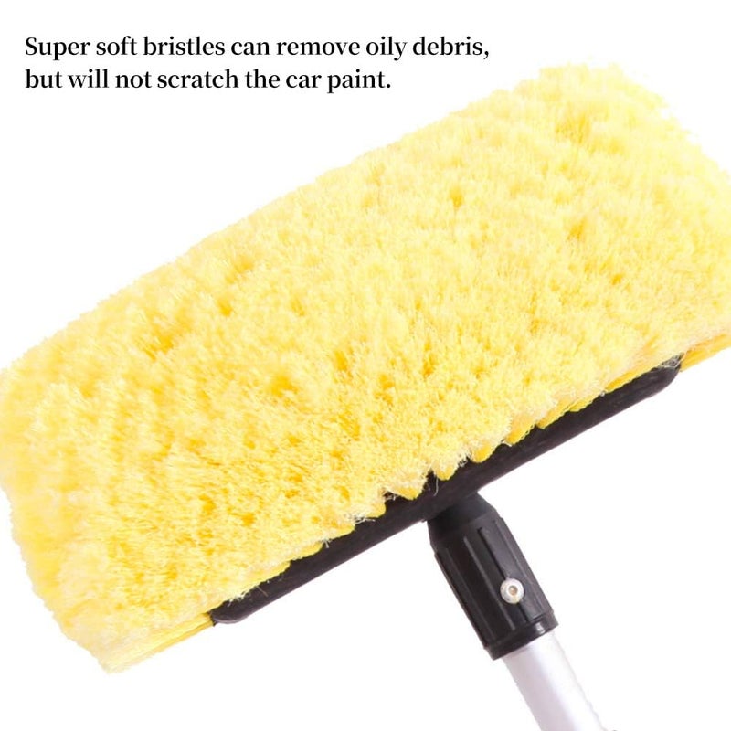 Buyplus 5-12 Foot (20 ft Reach) Car Wash Brush with 12-Inch Soft Bristle, On/Off Switch Telescopic Car Truck Boat Washing Brush with Hose Attachment for Cleaning RVs, House Siding, Floors and More! - Image 3