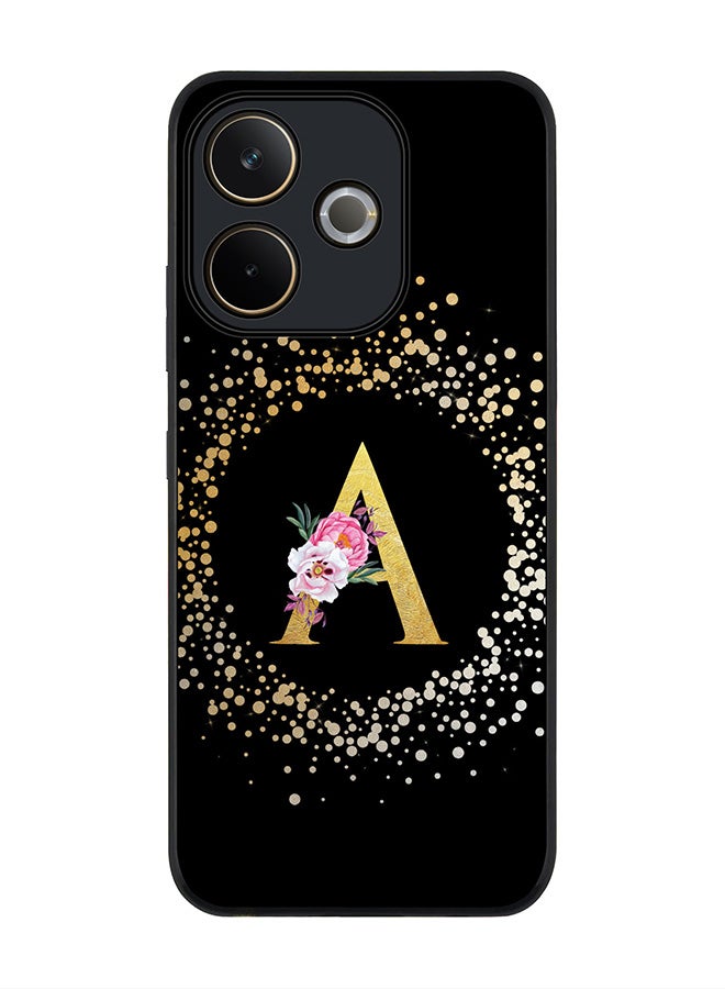 Stylizedd For Oppo A5 Pro 5G / A5 Pro 4G / 5G Case,Slim fit Camera Protection, Shockproof Thin Phone cover  - Custom Monogram Floral - A ( Black ) - Image 1