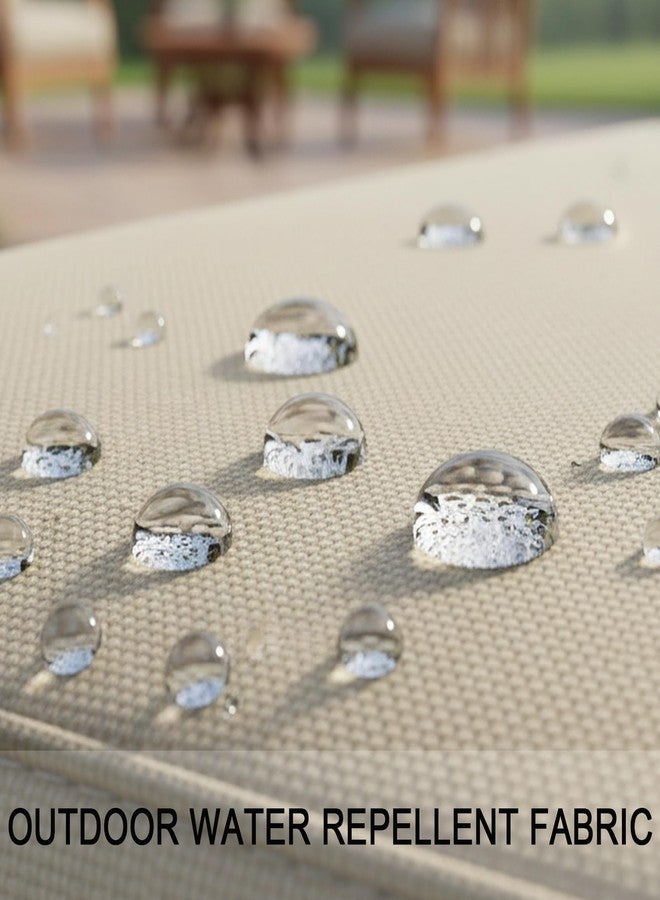 NettyPro Outdoor Cushion Slipcovers Waterproof 4 Pack Patio Chair Seat Cushion Covers with Zipper and Tie, 24 x 24 x 4 Inch, Replacement Cover Only, Khaki - Image 2