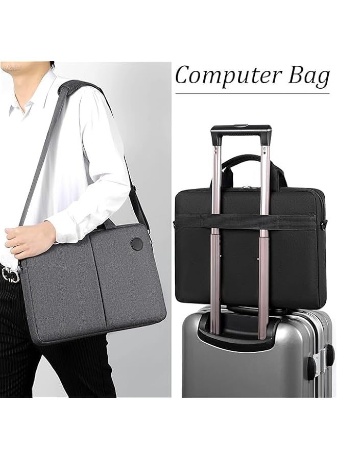 TRASSLE Laptop Bag 15.6 Inch, Business Briefcase Gifts for Men Women, Water Resistant Messenger Shoulder Bag with Strap, Premium Office Bag, Carry On Laptop Case for Notebook/Computer/Laptop - Image 4