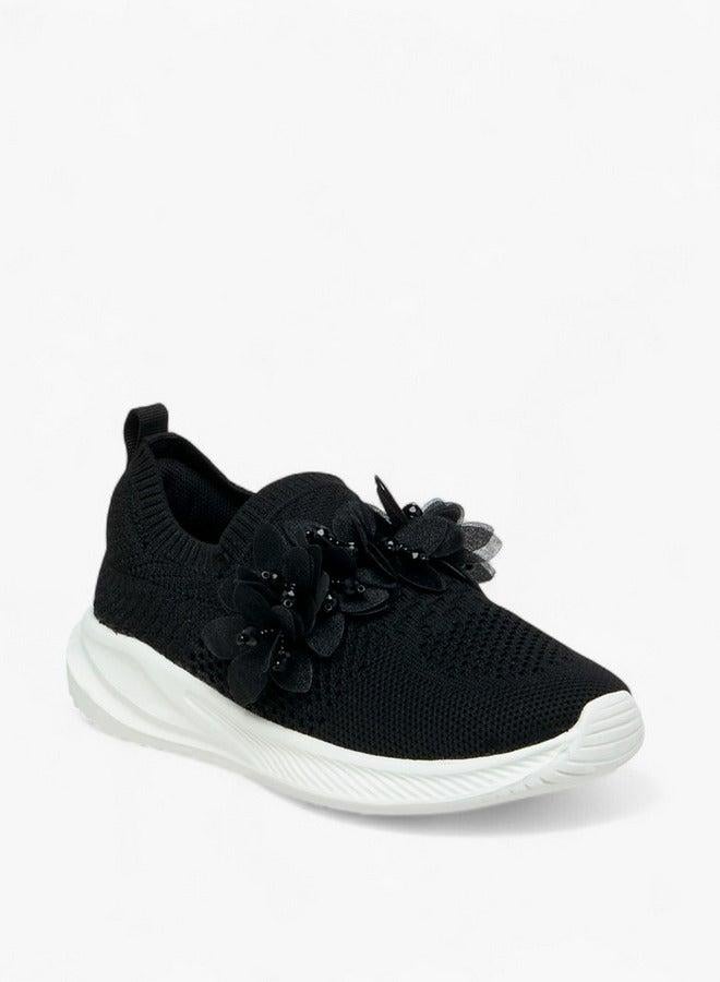 جونيورز أحذية رياضية سهلة الارتداء مزينة بالزهور - Image 1