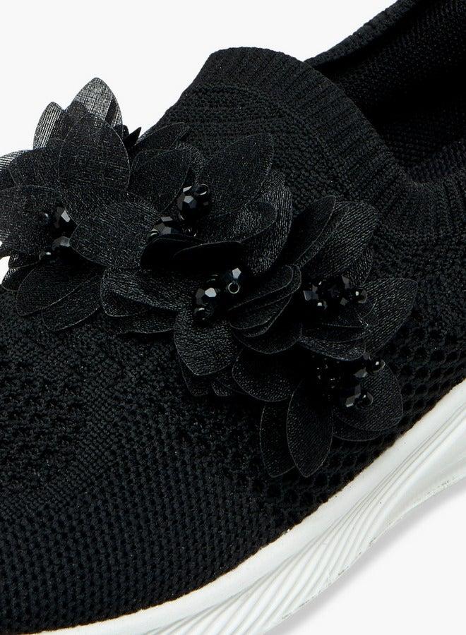 JUNIORS Floral Embellished Slip-On Sneakers - Image 4