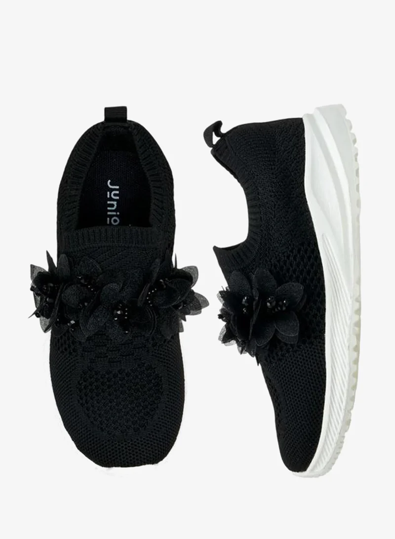 جونيورز أحذية رياضية سهلة الارتداء مزينة بالزهور