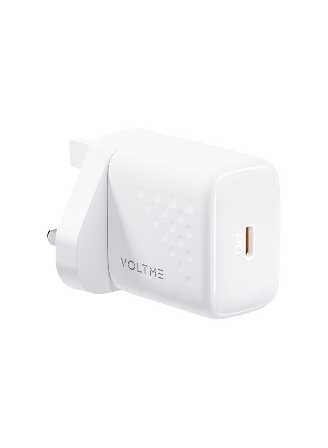 فولتمي شاحن جداري فولتمي ريفو لايت بمنفذ USB-C وبقوة 20 واط - أبيض - Image 1