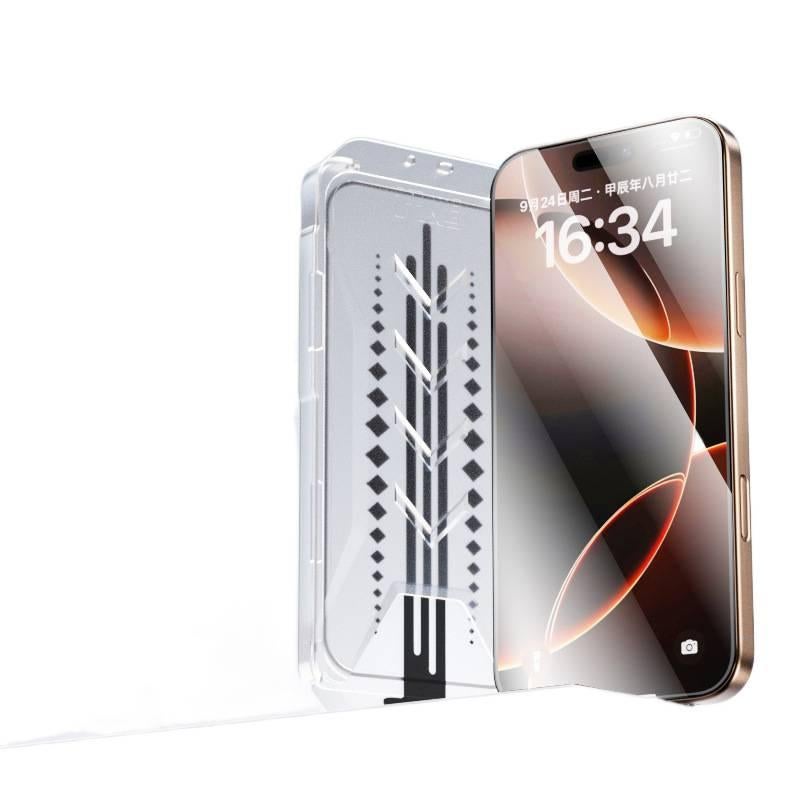 Glass Phone Case for iPhone 14 / 14 Plus / 14 Pro / 14 Pro Max with Drop Protection and Anti-Fingerprint plus Shockproof plus Anti-Peep in Black - Image 1