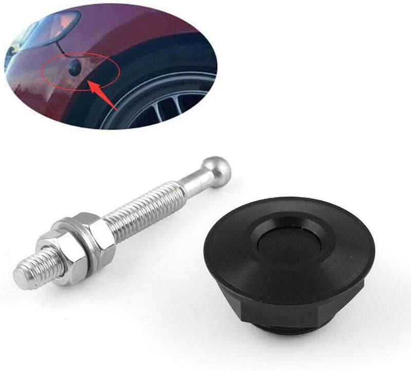Woopeey 4 Pcs 1.25 inch Universal Aluminum Vehicle Hood Pins-Quick Release Lock Latch Bumper, License Plate Lock Clip, Push Button Bonnet Easy assemble alternatives - Image 4