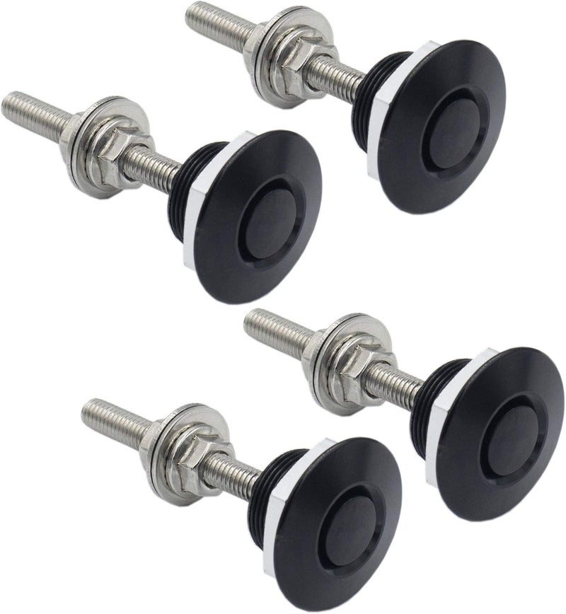 Woopeey 4 Pcs 1.25 inch Universal Aluminum Vehicle Hood Pins-Quick Release Lock Latch Bumper, License Plate Lock Clip, Push Button Bonnet Easy assemble alternatives - Image 1