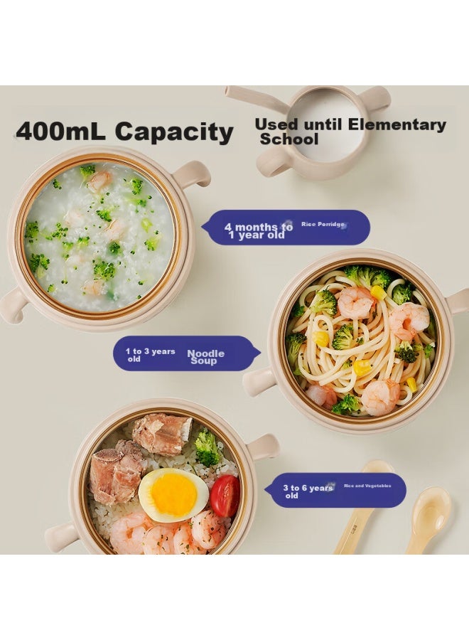 Snow Bear Snowbear Children's Tableware, Baby Food Bowl, Infant Bowl, Newborn Water-filled Insulated Bowl, Stainless Steel Detachable 08731 - Image 4