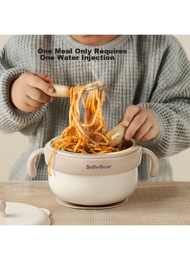 Snow Bear Snowbear Children's Tableware, Baby Food Bowl, Infant Bowl, Newborn Water-filled Insulated Bowl, Stainless Steel Detachable 08731 - Image 1