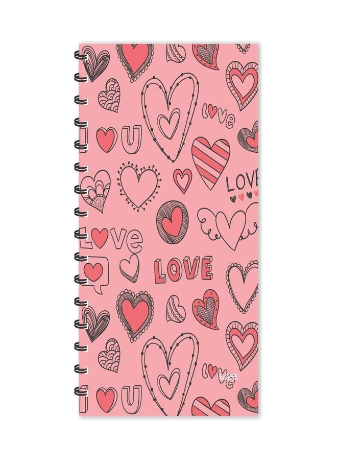 ESCAPER Baby Pink Love with Hearts Ruled A5 Size 5.5 x 8.5 inch Notebook | Diary for Office | Diary for Gift | Diary for Men | Diary for Women - Image 1