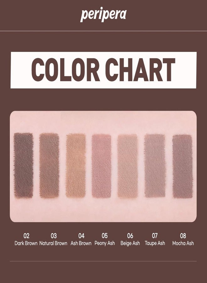 PERIPERA Speedy Skinny Brow Mascara (08 MOCHA ASH), Tinted Eyebrow Mascara with Slim Precision Brush, Clump-Free Natural Brows, K Beauty, Korean Makeup - Image 5