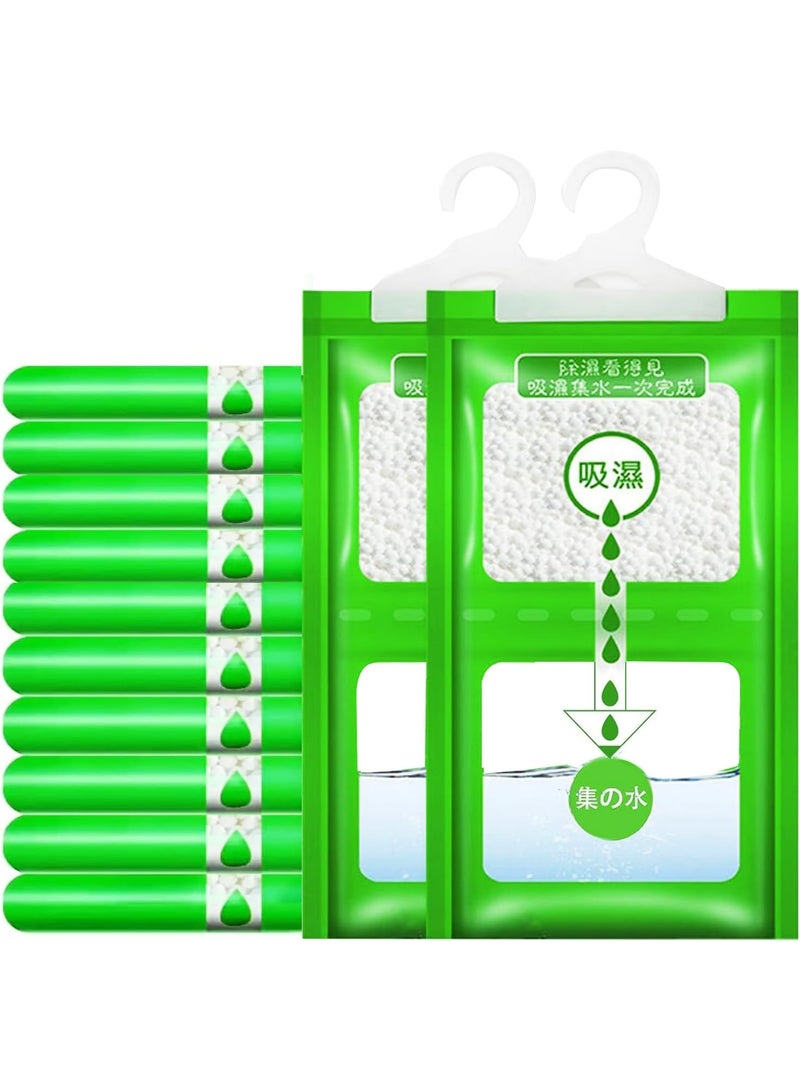 U-HOOME 12Pcs Moisture Absorber, Moistureproof Desiccant Hanging Moisture Absorbers Bag, Dehumidifier Bag Damprid Hang Bags for Closet, Safe, Cars, Wardrobes, Basement - Image 1