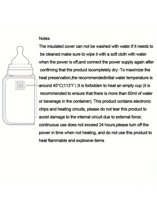 Off White USB Bottle Warmer Fast Heating Portable Travel Milk Heater - Image 3