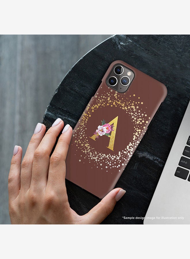 Stylizedd Monogram Tough Series for Apple iPhone 11 Pro Max Custom Initials Floral Pattern Tough Pro Dual Layer hybrid PC inner TPU protection Alphabet- L (Brown) - Image 2