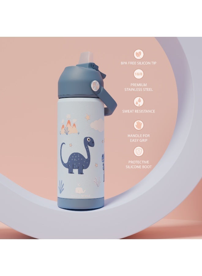WigglyWhale Stainless Steel Water Bottle for Kids - Leak Proof Kids Water Bottle for School - 550ML BPA-Free Kids Water Bottle with Straw, Double Wall for Hot & Cold Liquids - Image 5