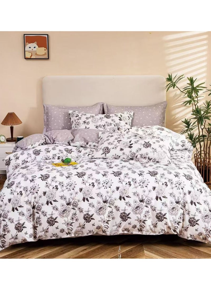 Generic king size cotton bedding set duvet cover set 6pcs with duvet cover 220*240cm and 1 fit sheet and 4pcs pillowcases  - Image 1