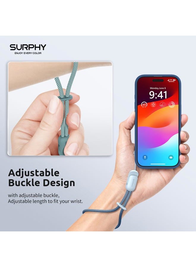 SURPHY حبل عنق مزدوج 2 حزمة، حزام هاتف، حبل قابل للتعديل مع جديلة بلونين، حزام معصم لآيربودز، علبة، كاميرا موبايل - Image 5