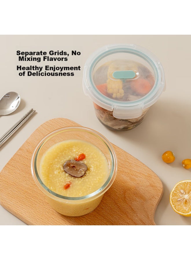 JD.com Jd Jingzao High Borosilicate Glass Food Storage Container, Microwave Safe, Office Worker Lunch Box, Raised Side Bowl Breakfast Cup, 700ml - Image 3
