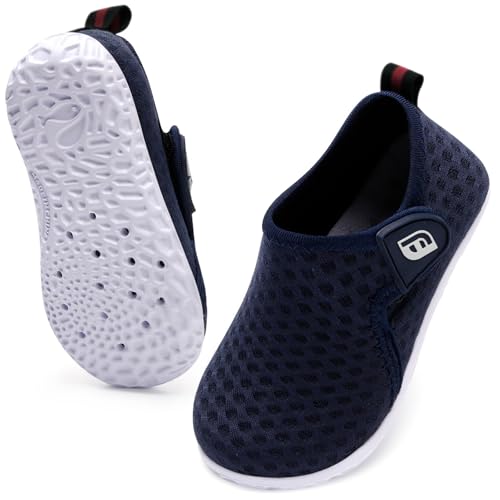 JOINFREE Baby Toddler Water Shoes Barefoot Swim Shoes Quick Dry Slip on Sneakers for Boys Girls Blue 12-18 Months Infant - Image 1