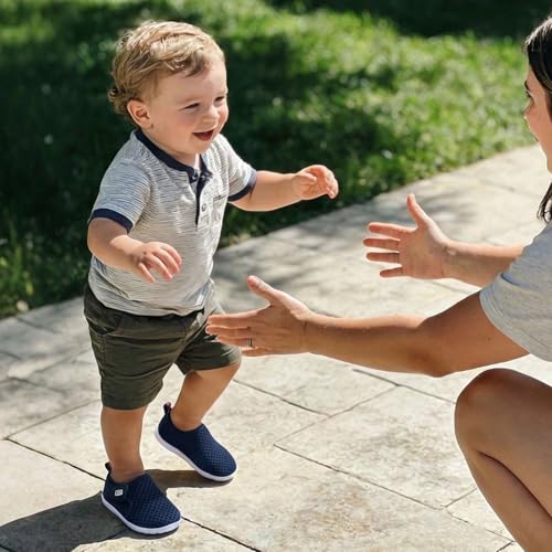 JOINFREE Baby Toddler Water Shoes Barefoot Swim Shoes Quick Dry Slip on Sneakers for Boys Girls Blue 12-18 Months Infant - Image 2