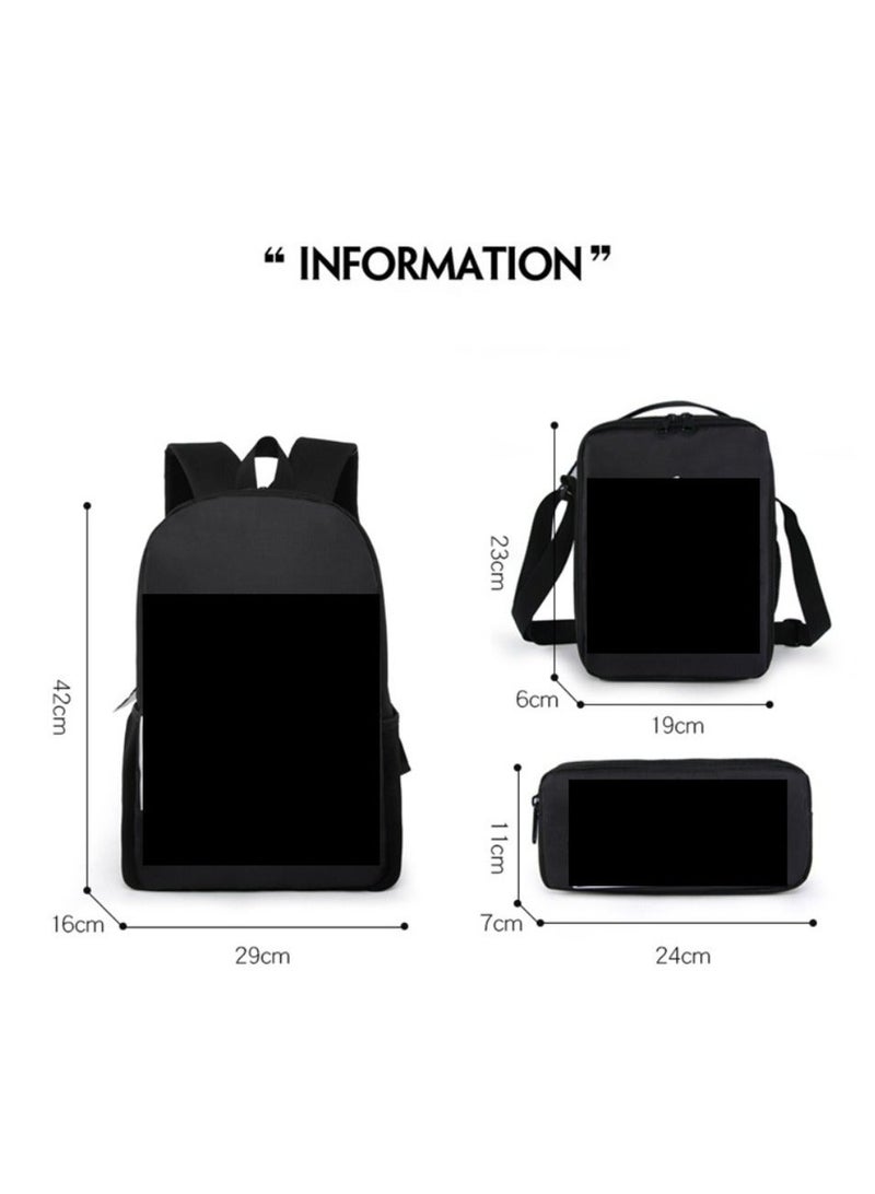 Godzilla Children's leisure load reducing large capacity printed backpack for elementary school students, 3-piece set - Image 2