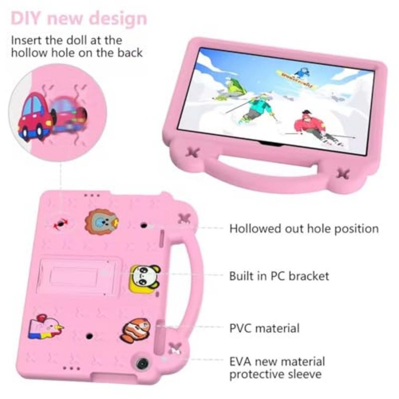 Samsung Galaxy Tab A11 Plus Tablet Case Handle Stand Lightweight Shockproof Protective Cover in Pastel Colors with DIY Cute Design and Kid-Friendly Grip - Image 4