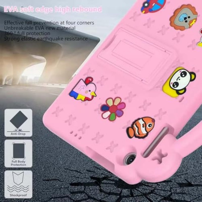 Samsung Galaxy Tab A11 Plus Tablet Case Handle Stand Lightweight Shockproof Protective Cover in Pastel Colors with DIY Cute Design and Kid-Friendly Grip - Image 2