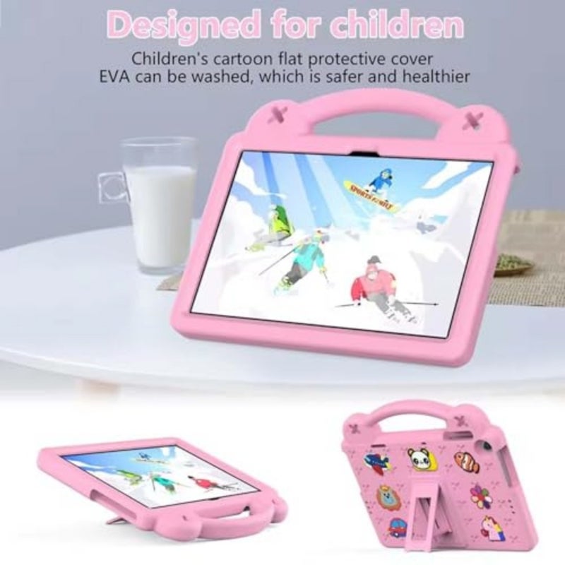 Samsung Galaxy Tab A11 Plus Tablet Case Handle Stand Lightweight Shockproof Protective Cover in Pastel Colors with DIY Cute Design and Kid-Friendly Grip - Image 3