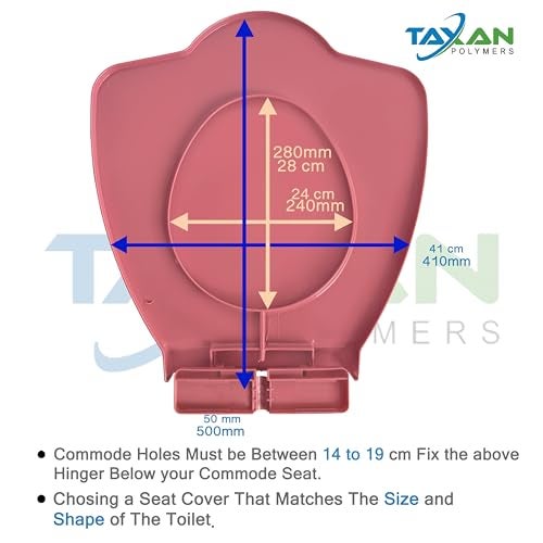 TAXAN POLYMERS TAXAN Anglo Indian Toilet Seat Cover with Round Edges, PVC Cover for Indian Toilet Seat - High Glossy Finish, Sleek Design - Non-Soft Closing Commode Seat with Cover with Installation Kit (19.5x16 IN) - Image 3