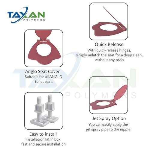 TAXAN POLYMERS TAXAN Anglo Indian Toilet Seat Cover with Round Edges, PVC Cover for Indian Toilet Seat - High Glossy Finish, Sleek Design - Non-Soft Closing Commode Seat with Cover with Installation Kit (19.5x16 IN) - Image 5