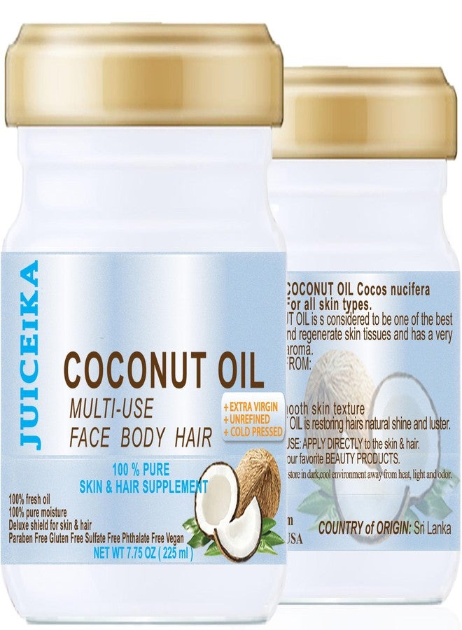 Juiceika COCONUT OIL Pure EXTRA VIRGIN UNREFINED COLD PRESSED 7.75 Fl.oz 225 ml for Face, Skin, Hair, Lip, Nails - Image 2
