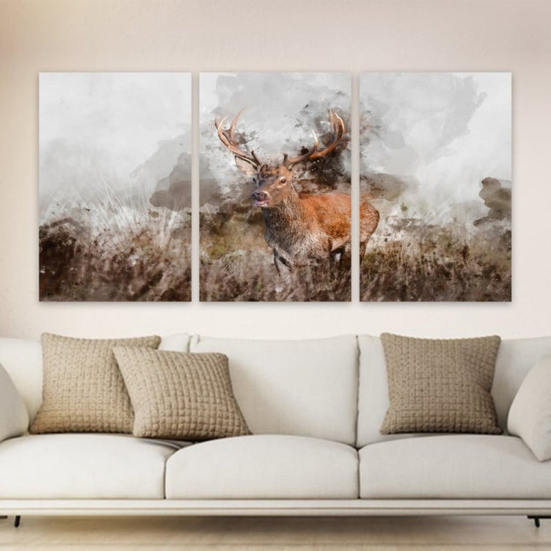 ماركتنا ثلاث لوحات قماشية فخمة بتصميم مودرن مع برواز مجوف مقاس (90×40) ثلاث قطع - Image 1