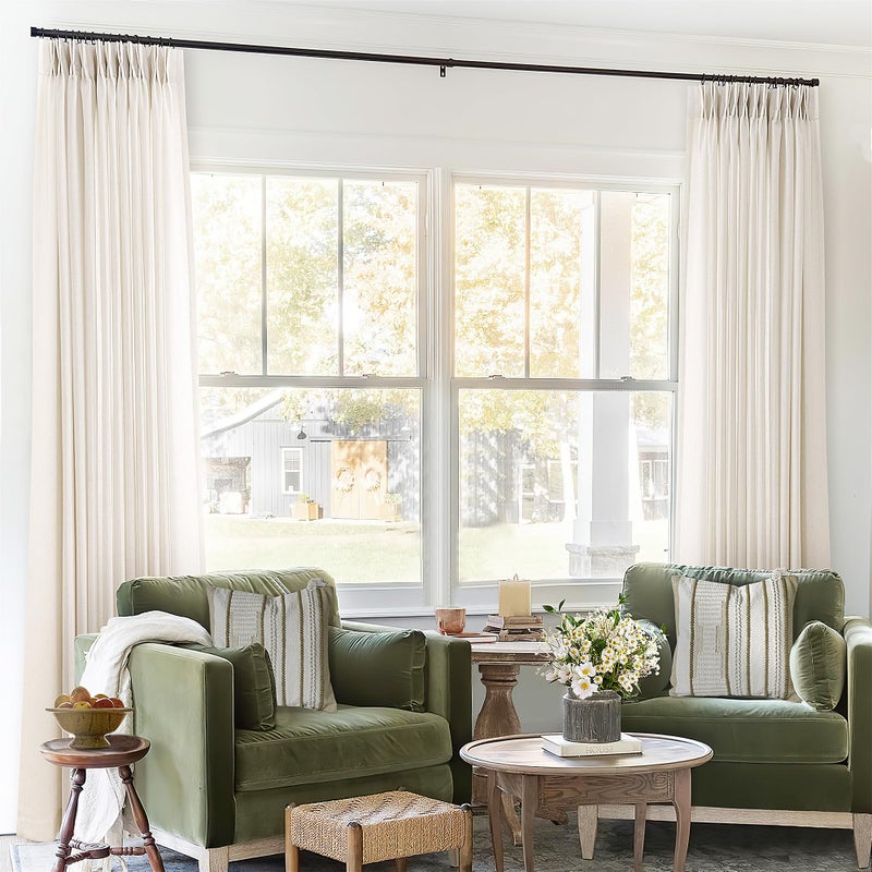 DUKIYO Pinch Pleated Linen 102 Inch Curtains 72 Inch Width for Living Room Divider Light Filtering Semi Sheer Cream Extra Wide Patio Curtains for Sliding Door Balcony Floor to Ceiling Picture Window 72x102 - Image 5