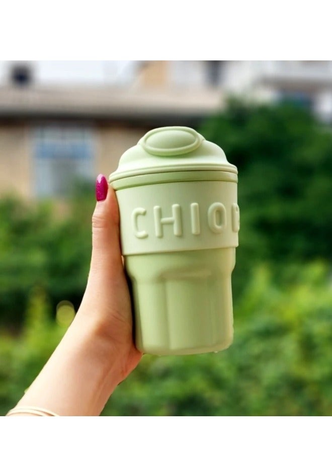 Happy Home Stainless Steel Insulated Coffee Mug  Prolonged Hours Hot & Cold  Anti-Slip Silicone Sleeve Spill Proof & Easy to Sip - 450 ml  - Image 2