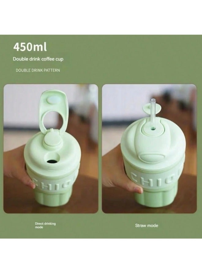 Happy Home Stainless Steel Insulated Coffee Mug  Prolonged Hours Hot & Cold  Anti-Slip Silicone Sleeve Spill Proof & Easy to Sip - 450 ml  - Image 3