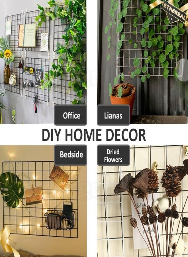 NAYAB DIY Multifunction Metal Grid Wall Mounted Ins Mesh Art & Craft Photo Display Organizer Panel, Memo Bulletin Board (65 x 45 cm) - Image 4