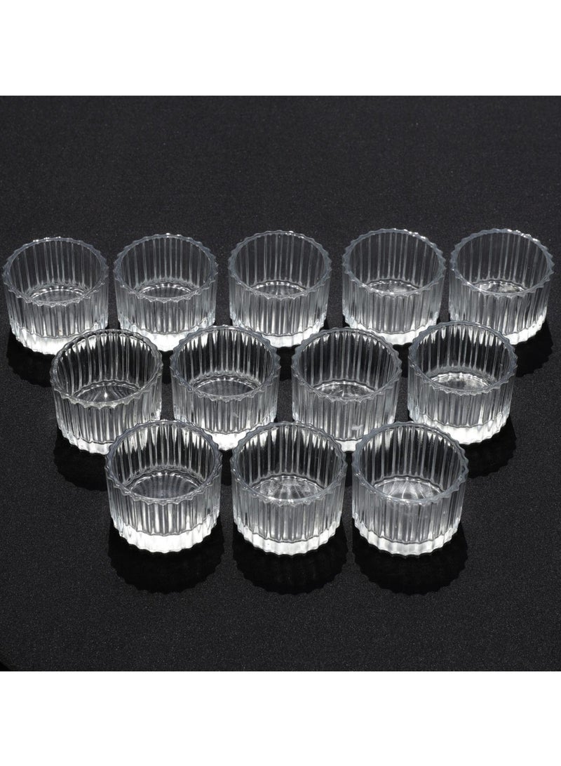 SYOSI Clear Tealight Candle Holder Set of 12, Clear Glass Tealight Candle Holders for Wedding Party, Tea Light Candles Holder Bulk for  Centerpiece  Party  2 X1.4, Clear - Image 1