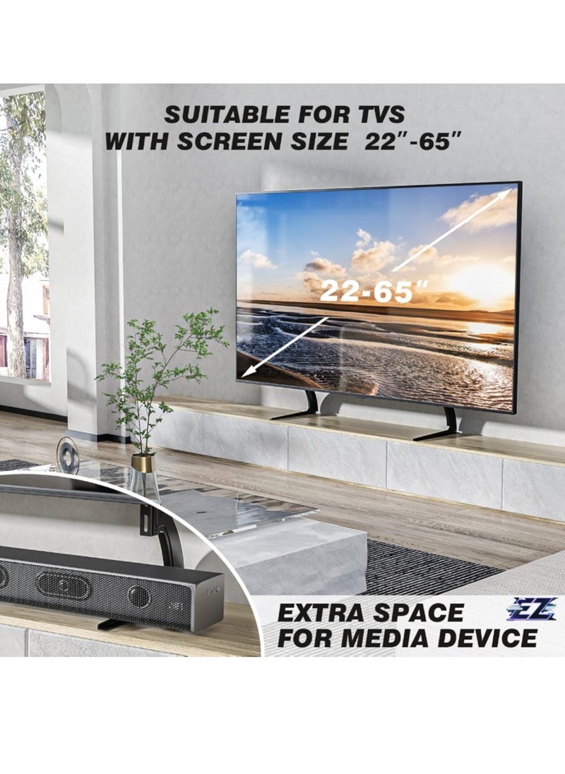 ELTRAZONE TV Stand Mount, Universal TV Stand Tabletop for 22 to 65 inch Plasma LCD LED Flat Screen TVs, TV Legs, Holds up to 88lbs, Max VESA 800 x 500mm, Height Adjustable TV Base, TV Stand  - Image 2