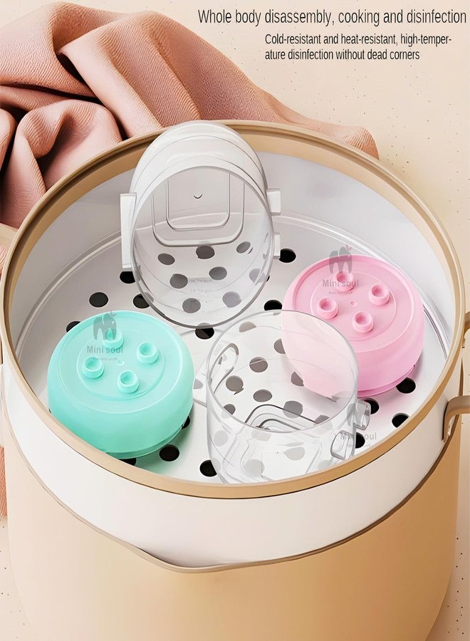 MINI SOUL 3 Pcs Transparent Food Container for Baby, Cover Lid Stackable Milk Container, BPA Free Food Grade Material, Portable Snack Container for Infants, 120ml each (Pack of 3, Multicolor) - Image 5