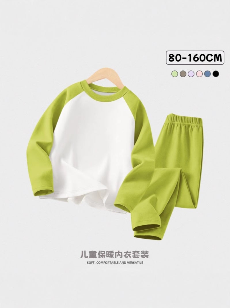 Boys And Girls Pajamas Velvet Inner Wear Children'S Autumn Clothes And Pants Thermal Underwear Suit Home Clothes - Image 3