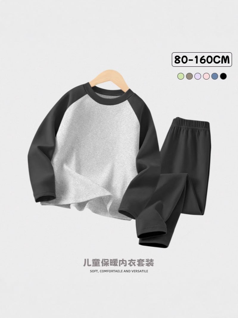 Boys And Girls Pajamas Velvet Inner Wear Children'S Autumn Clothes And Pants Thermal Underwear Suit Home Clothes - Image 5