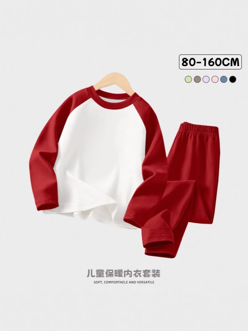Boys And Girls Pajamas Velvet Inner Wear Children'S Autumn Clothes And Pants Thermal Underwear Suit Home Clothes - Image 4