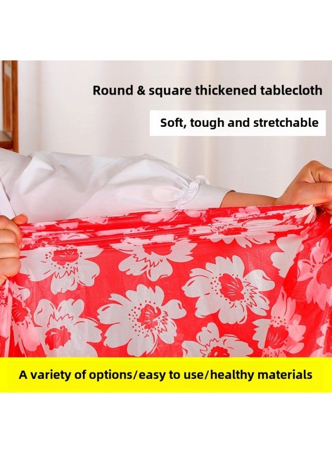 Disposable Tablecloth Round Table Plastic Tablecloth Printed Tablecloth Thickened Party Household Square Tablecloth For Restaurant-Color:"red Apple" 1.8x 1.9m Pictures  - Image 4