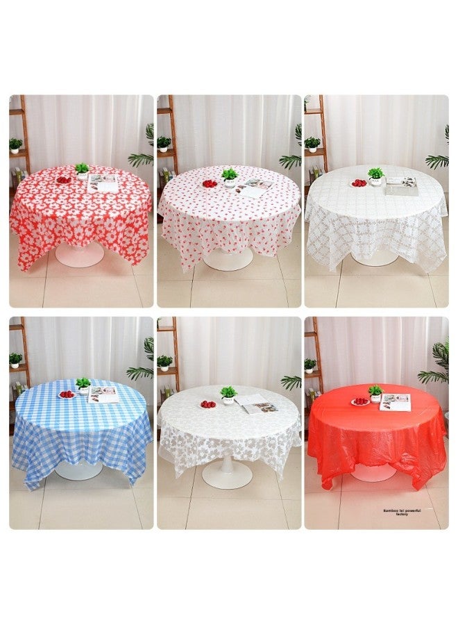 Disposable Tablecloth Round Table Plastic Tablecloth Printed Tablecloth Thickened Party Household Square Tablecloth For Restaurant-Color:"red Apple" 1.8x 1.9m Pictures  - Image 2