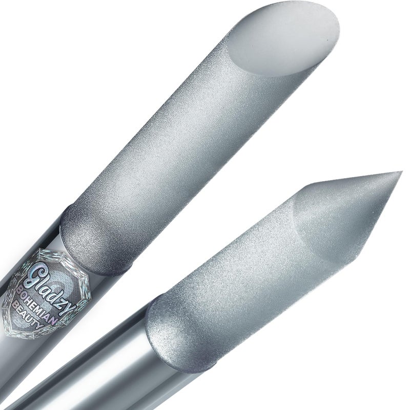 GLADZY Glass Cuticle Pusher Manicure Cuticle Stick Crystal Glass Cuticle Remover Professional Nail Care Tool Genuine Czech Quality Premium File Set