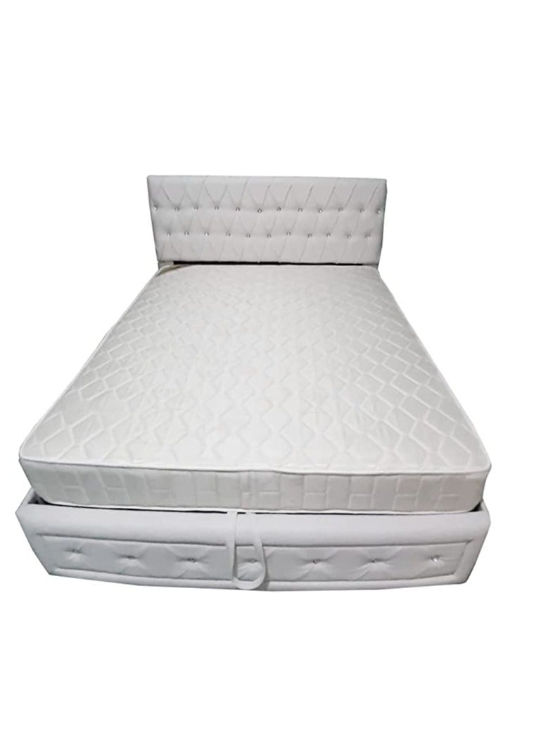 R2R FURNITURE Hally Comfort Upholstered Bed Pillow Top Pocket Spring Mattress (With Memory Foam) by R2R Super King Size (200cm x 200cm) 