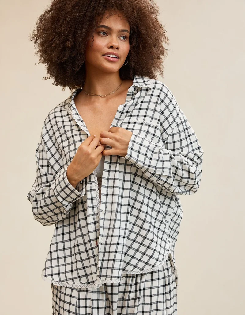 Aerie  Aerie Flannel Pajama Shirt for Women | Best Price UAE