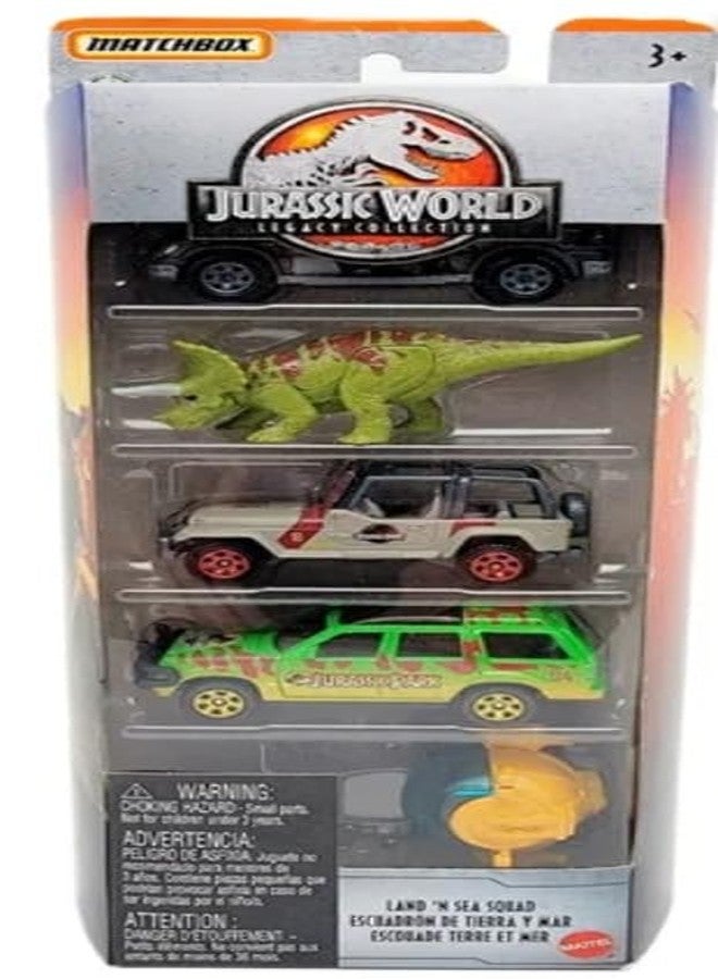 Matchbox Jurassic World Legacy Collection 5 Pack [Land 'N Sea Squad] - Image 1