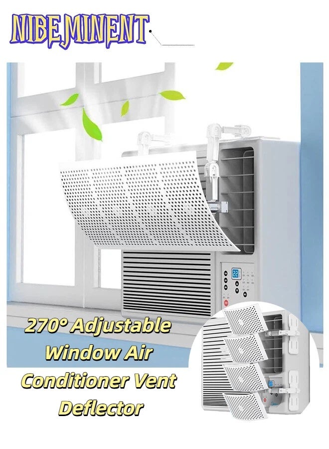 NIBEMINENT Universal Window AC Air Deflector, Air Conditioner Deflector,Window Air Conditioner Vent Deflector,270°Multi-Direction Airflow Control,Prevent Cold Air from Blowing Directly Into, 18x8 Inches - Image 1
