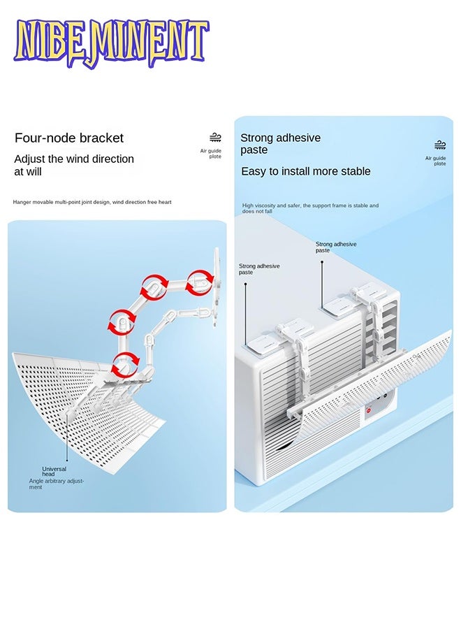 NIBEMINENT Universal Window AC Air Deflector, Air Conditioner Deflector,Window Air Conditioner Vent Deflector,270°Multi-Direction Airflow Control,Prevent Cold Air from Blowing Directly Into, 18x8 Inches - Image 5